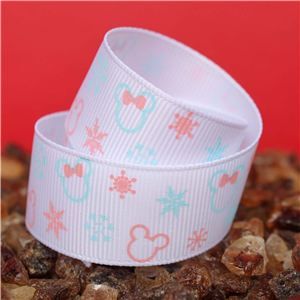 Mouse Head  Ribbon - Snowflakes